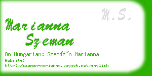 marianna szeman business card